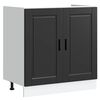 vidaXL Meuble sous &eacute;vier avec porte Porto 2 pcs Noir Bois d'ing&eacute;nierie