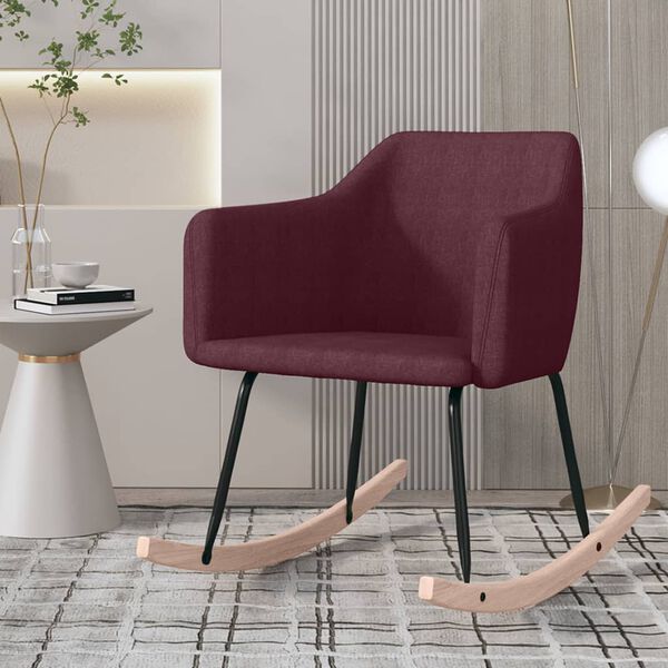 vidaXL Chaise &agrave; bascule Violet Tissu
