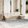vidaXL Salon de jardin avec coussins 7 pcs beige r&eacute;sine tress&eacute;e