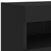 vidaXL Unit&eacute;s murales TV avec LED 4 pcs noir bois d'ing&eacute;nierie