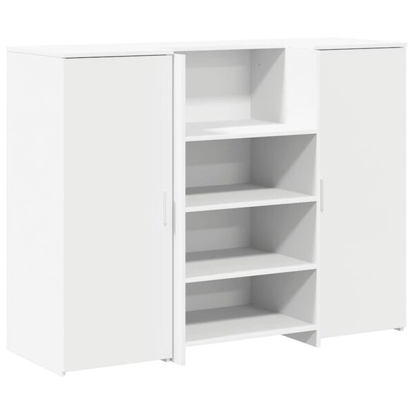 vidaXL Bureau de réception blanc 135x50x103,5 cm bois d'ingénierie