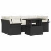 vidaXL Ensemble de canap&eacute; de jardin 7 pc Noir