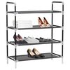 vidaXL Range-chaussures avec 4 &eacute;tag&egrave;res M&eacute;tal et Tissu non tiss&eacute; Noir