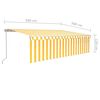 vidaXL Auvent r&eacute;tractable manuel avec store 5x3 m Jaune et blanc