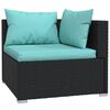 vidaXL Salon de jardin 9 pcs avec coussins R&eacute;sine tress&eacute;e Noir