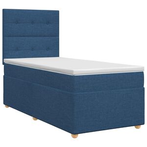 vidaXL Lit boxspring avec matelas Bleu 80 x 200 cm Tissu