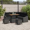 vidaXL Ensemble de canap&eacute; de jardin avec coussin 8 pcs Noir Poly rotin