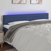 vidaXL T&ecirc;te de lit &agrave; LED Bleu 160x5x78/88 cm Tissu