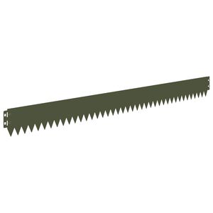 vidaXL Bordure de Pelouse 50 pc 103 x 10 cm Acier Vert olive