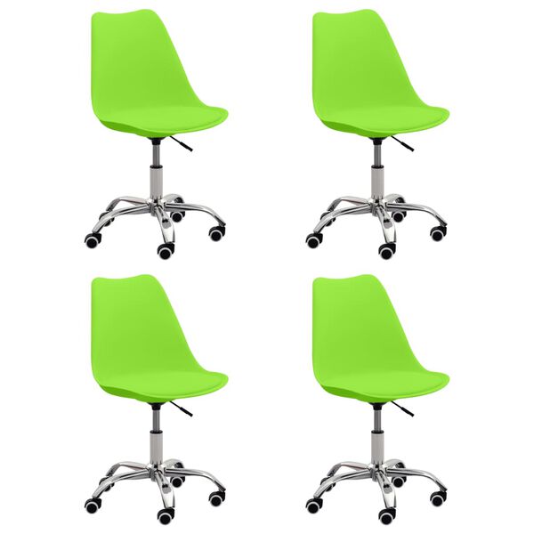 vidaXL Chaises &agrave; manger lot de 4 vert similicuir