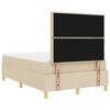 vidaXL Lit &agrave; ressorts avec matelas Cr&egrave;me 120 x 190 cm tissu