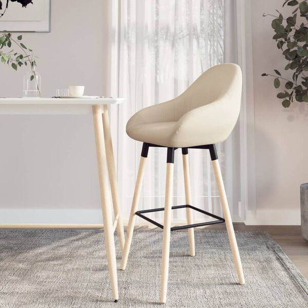vidaXL Tabouret de bar Cr&egrave;me Tissu