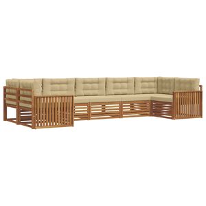 vidaXL Ensemble de canap&eacute;s d'ext&eacute;rieur 7 pcs Naturel et Beige