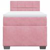 vidaXL Sommier &agrave; lattes de lit avec matelas Rose 100x200 cm Velours
