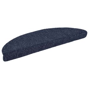 vidaXL Tapis d'escalier autocollants 15 pi&egrave;ces 56x17x3 cm Bleu