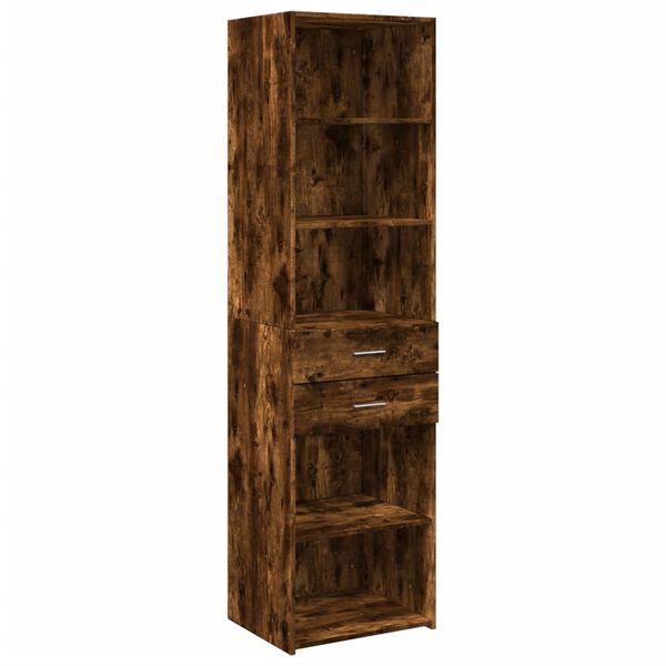 vidaXL Buffet haut ch&ecirc;ne fum&eacute; 50x42,5x185 cm bois d'ing&eacute;nierie