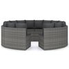 vidaXL Salon de jardin 8 pcs avec coussins R&eacute;sine tress&eacute;e Gris