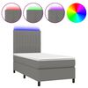vidaXL Sommier &agrave; lattes de lit et matelas et LED Gris fonc&eacute; 100x200 cm