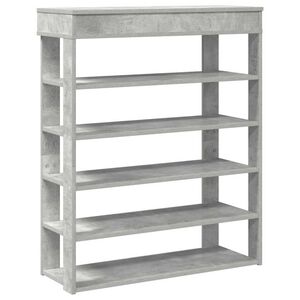 vidaXL &Eacute;tag&egrave;re &agrave; chaussures gris b&eacute;ton 80x30x98 cm bois d'ing&eacute;nierie