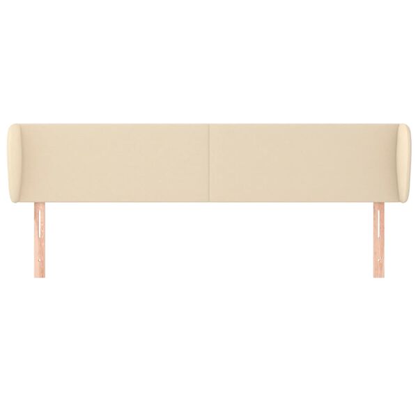 vidaXL T&ecirc;te de lit avec oreilles Cr&egrave;me 163x23x78/88 cm Tissu