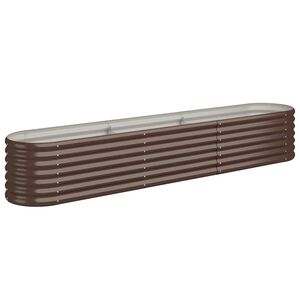 vidaXL Lit sur&eacute;lev&eacute; de jardin Acier galvanis&eacute; marron