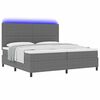 vidaXL Lit &agrave; ressort LED Gris clair et blanc 200 x 200 cm