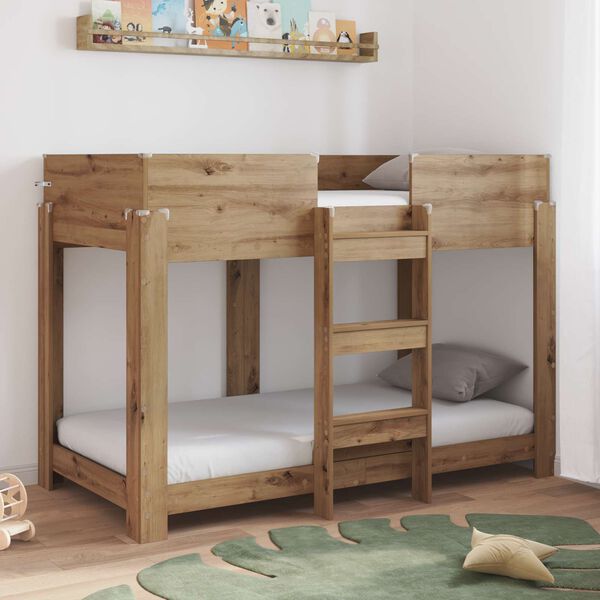 vidaXL Lit Superpos&eacute; pour Enfants Ch&ecirc;ne artisanal 80 x 160 cm