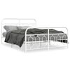 vidaXL Cadre de lit m&eacute;tal sans matelas et pied de lit blanc 140x190 cm