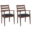 vidaXL Chaises de salle &agrave; manger avec coussins (2 pcs) bois massif marron caoutchouc