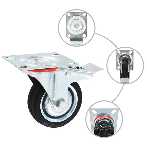 vidaXL 24 pcs Roulettes pivotantes 75 mm