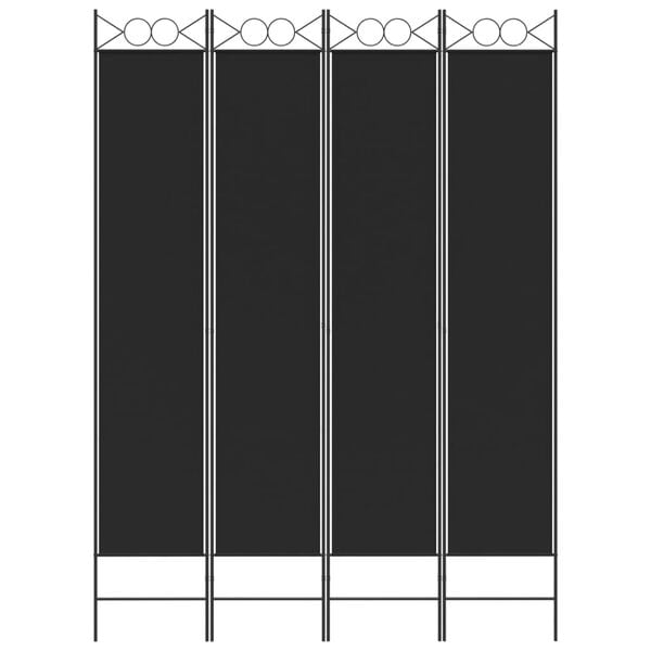 vidaXL Cloison de s&eacute;paration 4 panneaux Noir 160x220 cm Tissu