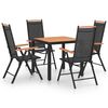 vidaXL Ensemble &agrave; manger de jardin 5 pcs aluminium noir