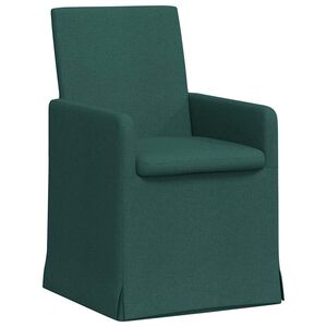 vidaXL Chaises de salle &agrave; manger 2 pc tissu Vert fonc&eacute; 57 x 67 x 95 cm