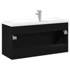 vidaXL Armoire lavabo de salle de bain avec bassin int&eacute;gr&eacute; noir