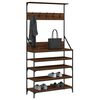vidaXL Porte-v&ecirc;tements et rangement des chaussures ch&ecirc;ne marron