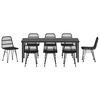 vidaXL Ensemble de salle &agrave; manger pour jardin 9 pcs Noir