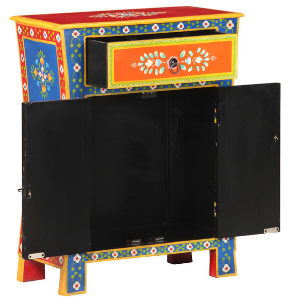 vidaXL Buffet peint &agrave; la main 60x30x75 cm Bois de manguier massif