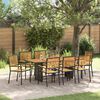 vidaXL Ensemble de salle &agrave; manger pour jardin 9 pcs Noir et Marron