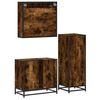 vidaXL Ensemble de meubles de salle de bain 3 pcs Ch&ecirc;ne fum&eacute;