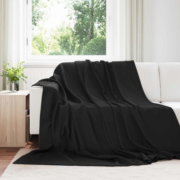 vidaXL Couvertures &agrave; jeter 6 pcs Noir 270 x 240 cm Toison
