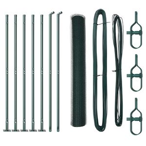 vidaXL Cl&ocirc;ture hexagonale avec base en b&eacute;ton 10 x 0,8 m Vert Maille