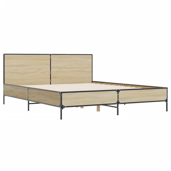 vidaXL Cadre de lit sans matelas ch&ecirc;ne sonoma 140x200 cm