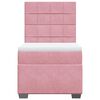 vidaXL Sommier &agrave; lattes de lit avec matelas Rose 90x200 cm Velours