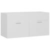 vidaXL Ensemble de meubles de salle de bain Blanc Bois d'ing&eacute;nierie