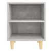 vidaXL Table de chevet avec pieds en bois Gris b&eacute;ton 40x30x50 cm