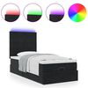 vidaXL Cadre de lit ottoman avec matelas noir 90x190 cm velours