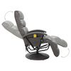 vidaXL Fauteuil de massage TV inclinable gris similicuir