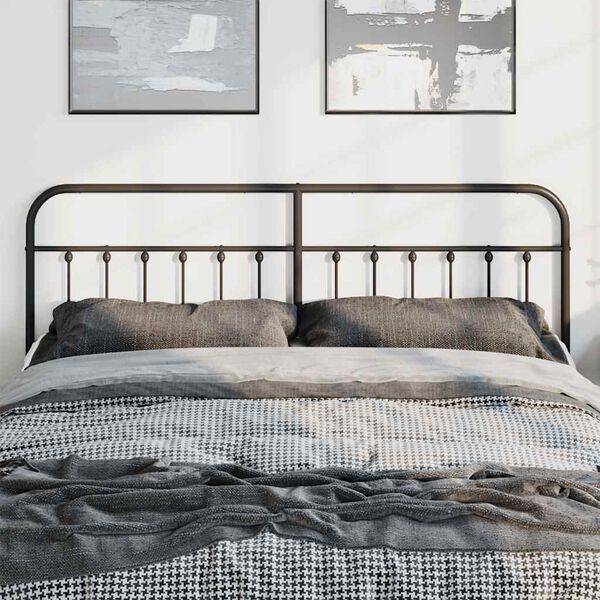 vidaXL T&ecirc;te de lit m&eacute;tal noir 193 cm