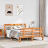 vidaXL Cadre de lit et t&ecirc;te de lit sans matelas cire marron 150x200 cm
