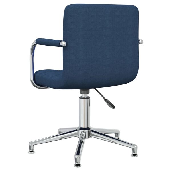 vidaXL Chaise pivotante de salle &agrave; manger Bleu Tissu